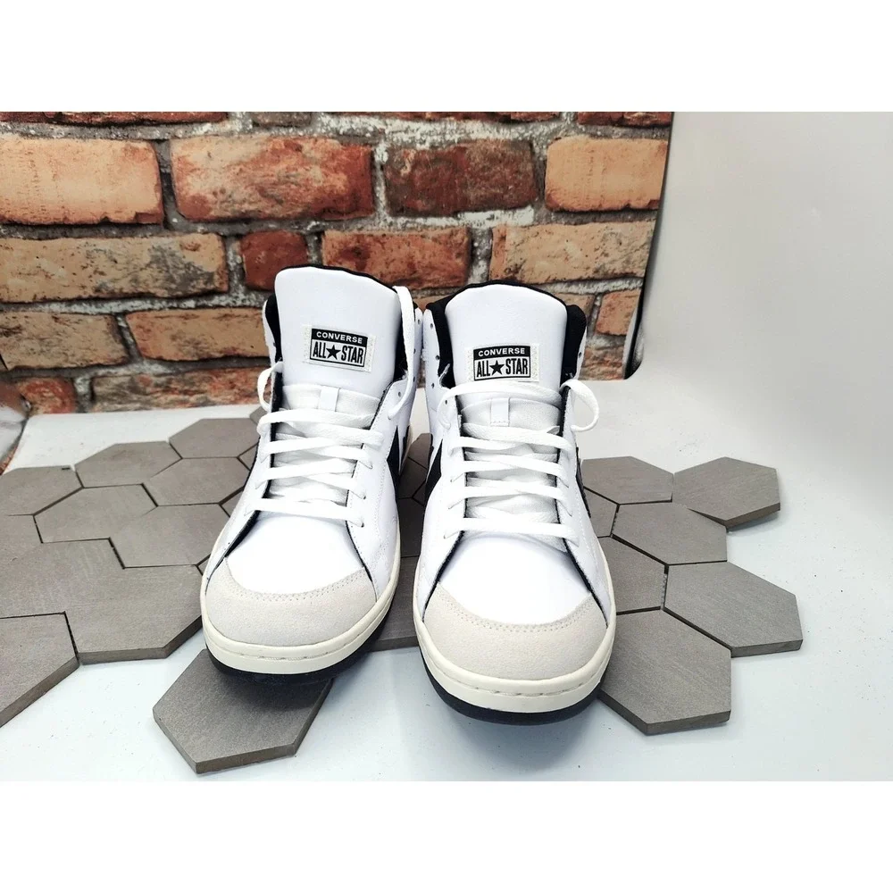 NEW Converse Pro Blaze Classic Mid Shoes White Black Egret Mens Size 12 A07938C - Picture 3 of 10